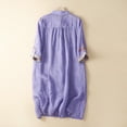 thumbnail image 4 of GaThRRgYP Womens Short Sleeve Dresses Clearance under $10,Women's Spring,Summer,and Retro Cotton and Linen Round Neck Travel Holiday Long Dress, 4 of 9