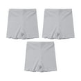 thumbnail image 3 of iixpin Kids Girls 3 Pack Ice Silk Shorts Dance Bike Shorts Gymnastics Yoga Athletic Bottom Safety Shorts Under Dress Gray 7-8, 3 of 7