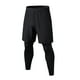 thumbnail image 1 of Pantalones deportivos 2 en 1 para hombre, pantalones para correr, elásticos, de secado rápido, con bolsillos para deportes al aire libre, color negro, L, 1 of 14