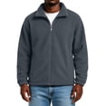 thumbnail image 7 of Dwellite Mens Sweatshirt Lightweight Full Zip Jackets Outdoor Coat Soft Stand Collar Coats with Pockets Dark Gray M, 7 of 7