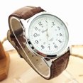 thumbnail image 3 of Man Woman's 12/24 Hour Dial Military Time Brown Band Watch-173-B, 3 of 4