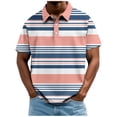 thumbnail image 2 of COSFO Short Sleeve Men's Polo Shirts Performance Casual Striped Graphic Tees Pullover Loose Fit Moisture Wicking Collared Tops, 2 of 5