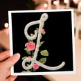 3drose, Monogram Initial L with Pretty Pink Flowers, 6 Greeting Cards ...