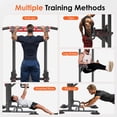 thumbnail image 5 of SogesPower 94.5"H Power Tower Pull Up Bar Station with Bands, 12 Adjustable Height Pull Up Bar Stand for Home Gym, Multi-Function Pull Up Dip Station Strength Training Fitness Equipment, 330LBS,Balck, 5 of 11