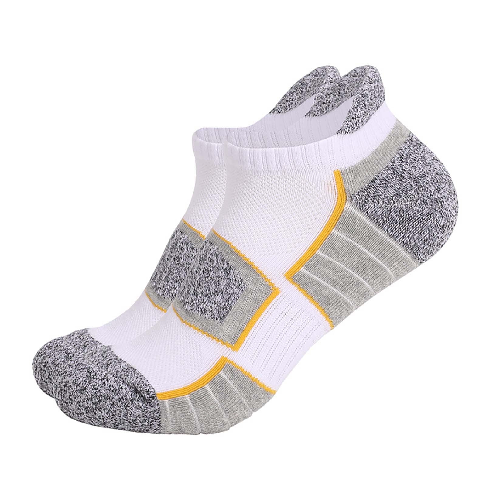 Wancir Mens Ankle Sport Socks 6 Pairs Cotton Cushioned Running Socks Breathable Anti-Blister Low Cut Tab Athletic Socks