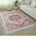 thumbnail image 1 of AIR-Rug 4x6 Machine Washable Rugs Boho Soft Indoor Area Rugs for Living Room Bedroom Decor, Non-Slip Backing Throw Rugs Berry Multi, 1 of 4