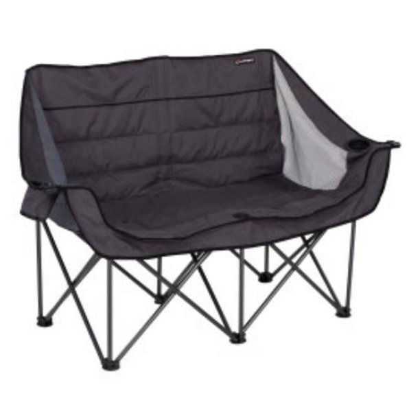 Lippert 2021128650 Campfire Folding Loveseat, Dark Gray