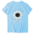 thumbnail image 4 of QQAMB T-Shirts for Women Plus Size Daisy Graphic Printed Summer Trendy Crewneck Short Sleeve Tee Tops Light Blue 3XL, 4 of 4