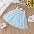 thumbnail image 2 of Godom Girls Short Tutu Skirt 18M-9T Ballet Mesh Tulle Polka Dot Solid Color Dance Skirt Summer Outfit,Blue, 2 of 6