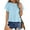 D Light Blue, variant on T Shirts for Women Summer Short Sleeve Eyelet Tops Dressy Casual Crewneck Blouses