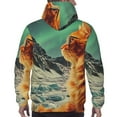 thumbnail image 7 of Fotbe Men's Hoodie with Space Adventurer Cat Pattern - Kangaroo Pocket Pullover Hooded Sweatshirt, Perfect for Daily Wear, Travel, and Home-X-Large, 7 of 7