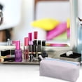 thumbnail image 5 of Makeup Bag Purse Travel Toiletry Bag Organizer Pouch Cosmetic Bag with Zipper-light gray, 5 of 5