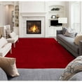 thumbnail image 4 of Sweet Home Stores Cozy Solid 5x7 Indoor Shag Area Rug, 5'3" x 6'11", Red, 4 of 11