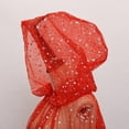 thumbnail image 4 of Htigea Adult and Kids Hooded Cloaks Sheer Floor Length Cape with Rhinestones Fashion Holiday Party Cloak Red M, 4 of 4