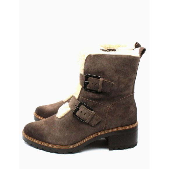 Naturalizer Womens Tristan Suede Faux Fur Winter Boots Tan 9 Medium B M Walmart