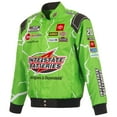 thumbnail image 2 of Men's JH Design Green Christopher Bell Interstate Batteries Full-Snap Twill Uniform Jacket, 2 of 7