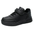 thumbnail image 2 of Xudanell Boys Shoes Leather Solid Color Board Shoes Small White Shoes Small Black Shoes Boys Sneakers Black, 2 of 8