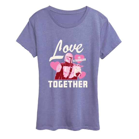 Star Wars - Grogu Mando Love Is Stronger Together Women's Short Sleeve Graphic T-Shirt