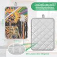 thumbnail image 6 of Yayeee Pot Holders Kitchen Heat Resistant with Pocket 7"x9.8" Cotton Oven Cooking Hot Pads, Bright Skeleton, 6 of 7