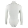 thumbnail image 3 of GHSOHS Women's Turtle Neck Long Sleeve Bodysuit Casual Basic Stretch Ribbed Thong Jumpsuit Sports Yoga Leotards Going Out Tops, 3 of 4