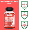 thumbnail image 5 of Vegan Biotin Gummies - Vitamins For Hair Growth For Women & Men - Hair Skin and Nails Vitamins - Strawberry Flavor Gummy Vitamins - Non-GMO, Gelatin & Gluten-Free, 90 Gummies - SUPPZAAR, 5 of 6