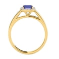 thumbnail image 4 of Aonejewelry 0.65 Ct. Ttw Emerald Cut Sapphire and Diamond Ring In 10k Yellow Gold, 4 of 4