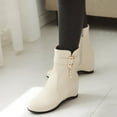 thumbnail image 2 of B91xZ Bottes d'Automne pour Femmes Bottes Chelsea Mode Confort Talon Bas, Beige 9, 2 of 5