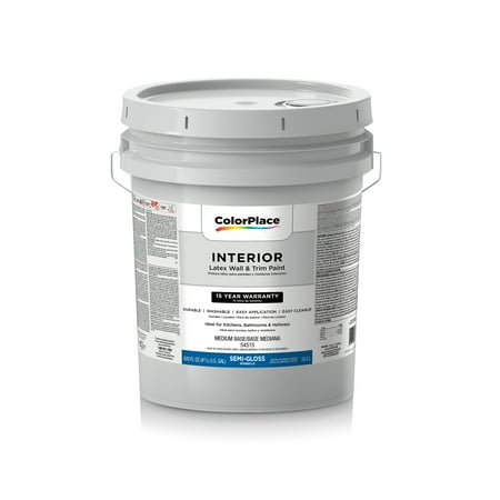 ColorPlace Medium Base Semi-Gloss Interior Paint, 5 gallon