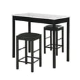 thumbnail image 1 of Hampton Three-Piece Faux Marble Tavern Set, Black, 1 of 9
