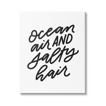 Stupell Industries Ocean Air Salty Hair Beach Lover Calligraphy Graphic Art Gallery Wrapped Canvas Print Wall Art, Design by Leah Bisch