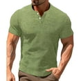 thumbnail image 1 of Plebaso Men's Short Sleeve Casual T Shirts Basic Plain Tees Lightweight Button Summer Tee Shirts for Men, 1 of 3
