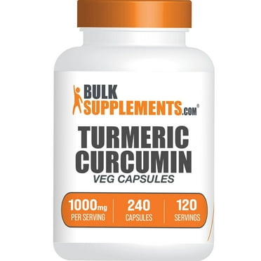 BulkSupplements Turmeric Curcumin Extract Capsules - Vegan, 1000mg per Serving (240 Capsules - 120 Servings)