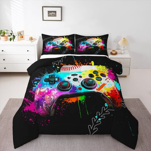 Game Comforter Sets,Gamer Comforters & Duvets,Breathable 2-Piece