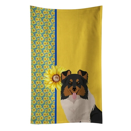 

Summer Sunflowers Tricolor Sheltie Kitchen Towel 15 in x 25 in