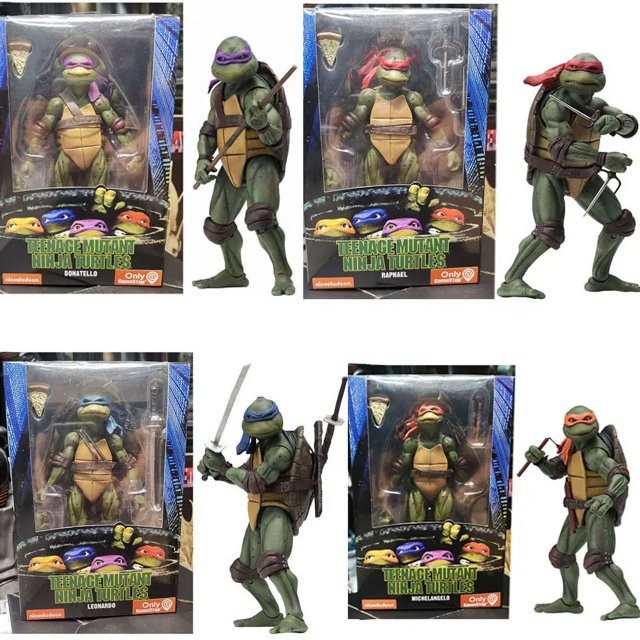 NECA-Tortugas Ninja Mutantes adolescentes edición de película 1990, modelo de oficina manual de 7 pulgadas, decoraciones de escritorio para colección, Limited Fivean unisex