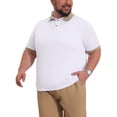 thumbnail image 4 of INSPIRE CHIC Outfit Men's Big & Tall Contrast Collar Short Sleeves Breathable Casual Polo Shirt XL White, 4 of 5