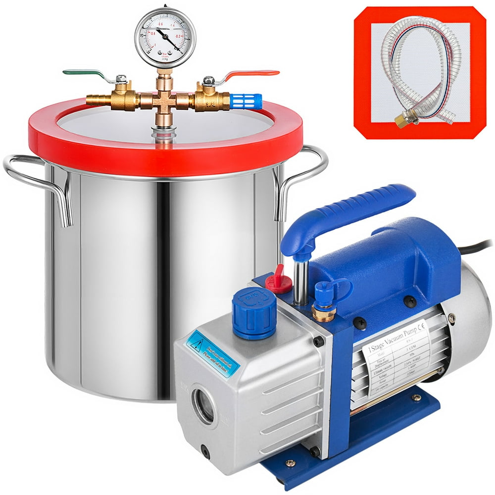 VEVOR Vacuum Chamber with Pump, Vacuum Chamber 2gallon, 3CFM 1/4HP
