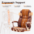 thumbnail image 3 of Medium-Back Leather Executive Ergonomic Office Chair Computer Desk Chair with Lumbar Support Brown, 3 of 7