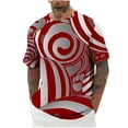 thumbnail image 2 of Wancir Chemises pour Hommes en Solde Mode Décontractée Imprimé Sport Manches Courtes Col Rond Blouses Chemises, 2 of 4