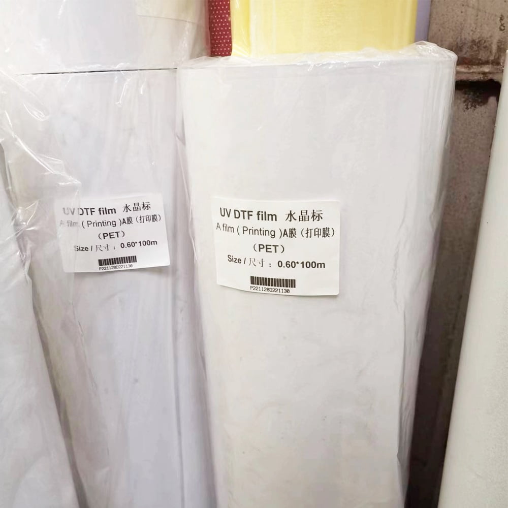 23.6in x 328ft (60cm x 100m) UV DTF Transfer Film A Roll Crystal Label Sticker Printing Film for 24in DTF Printer