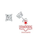 thumbnail image 2 of 14k White Gold 1/2ctw Princess Cut I-I1 Solitaire Natural Diamond Stud Earrings, 2 of 4
