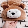 thumbnail image 4 of Brown Bear Dog Costume, Soft Flannel Hooded Pet Jumpsuit, Cute Animal Cosplay Warm Pajama Clothes for Small Dogs Cats, L, 4 of 6