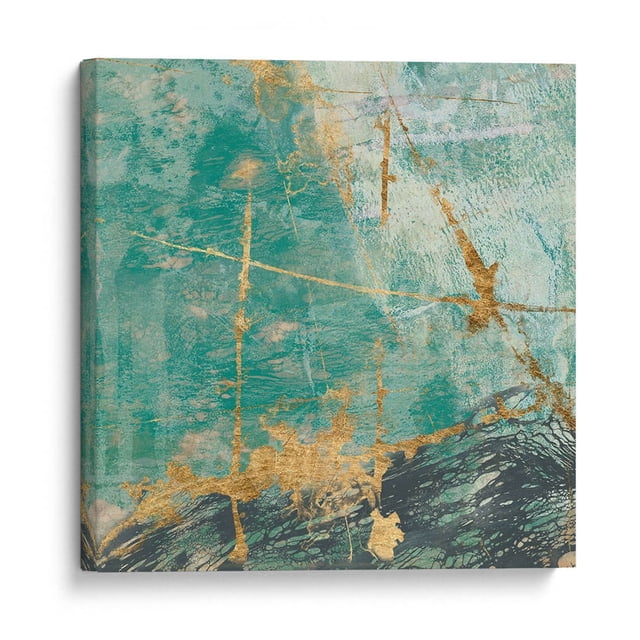 Cuadro decorativo - Encaje Teal Ii, Jennifer Goldberger 80x80 Canvas Lab Abstracto