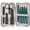 Dark Green, variant on MORGLES 9Pcs Tweezers & Nail Clipper Set - Stainless Steel Kit with Scissors, File & Leather Case, for Facial Hair, Ingrown Hair, Manicure - Gift for Women Men