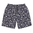thumbnail image 2 of Honeii's Daisies Flowers Print Men's Casual Shorts with Drawstring，Swim Trunks Quick Dry Beach Shorts, 2 of 5