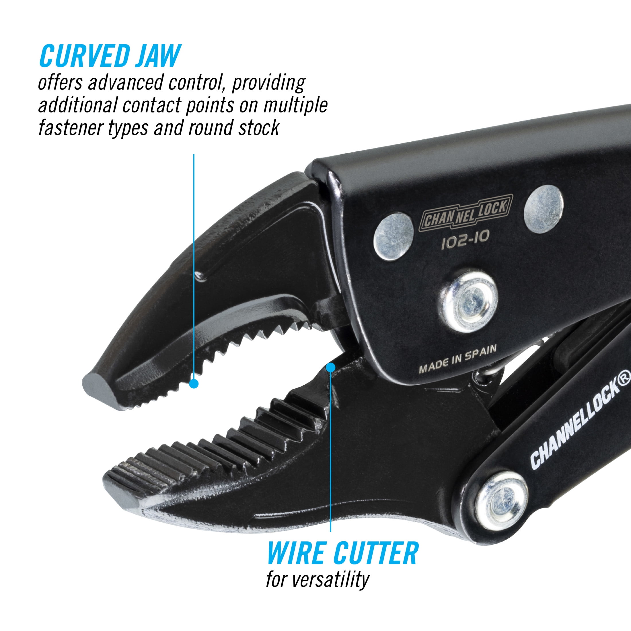 CHANNELLOCK Curved Jaw Locking Pliers Set, Includes 7, 10-inch, 2 pieces (GS-L1)