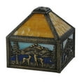 thumbnail image 2 of Meyda 147736 9 in. Square Deer Lodge Shade, Ba & Na & Eb Craftsman Brown Highlighted, 2 of 3