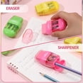 thumbnail image 3 of AOWOO 12 Pcs Manual Pencil Sharpener with Lid & Eraser, Double Hole Multicolored Handheld Sharpener with Fun Stationery Back to School Supplies, Classroom Rewards, and Birthday Party Favors, 3 of 7