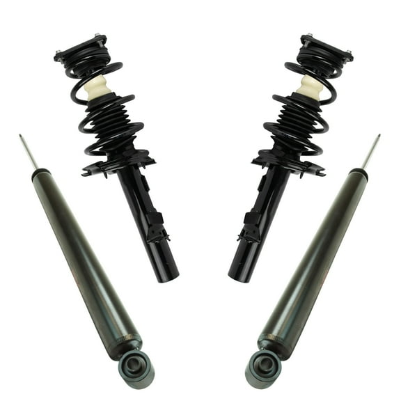 TRQ Front and Rear Complete Strut Assembly & Shock Absorber Kit Complete Strut & Coil Spring Assembly Fits Select 2013-2018 Ford Focus
