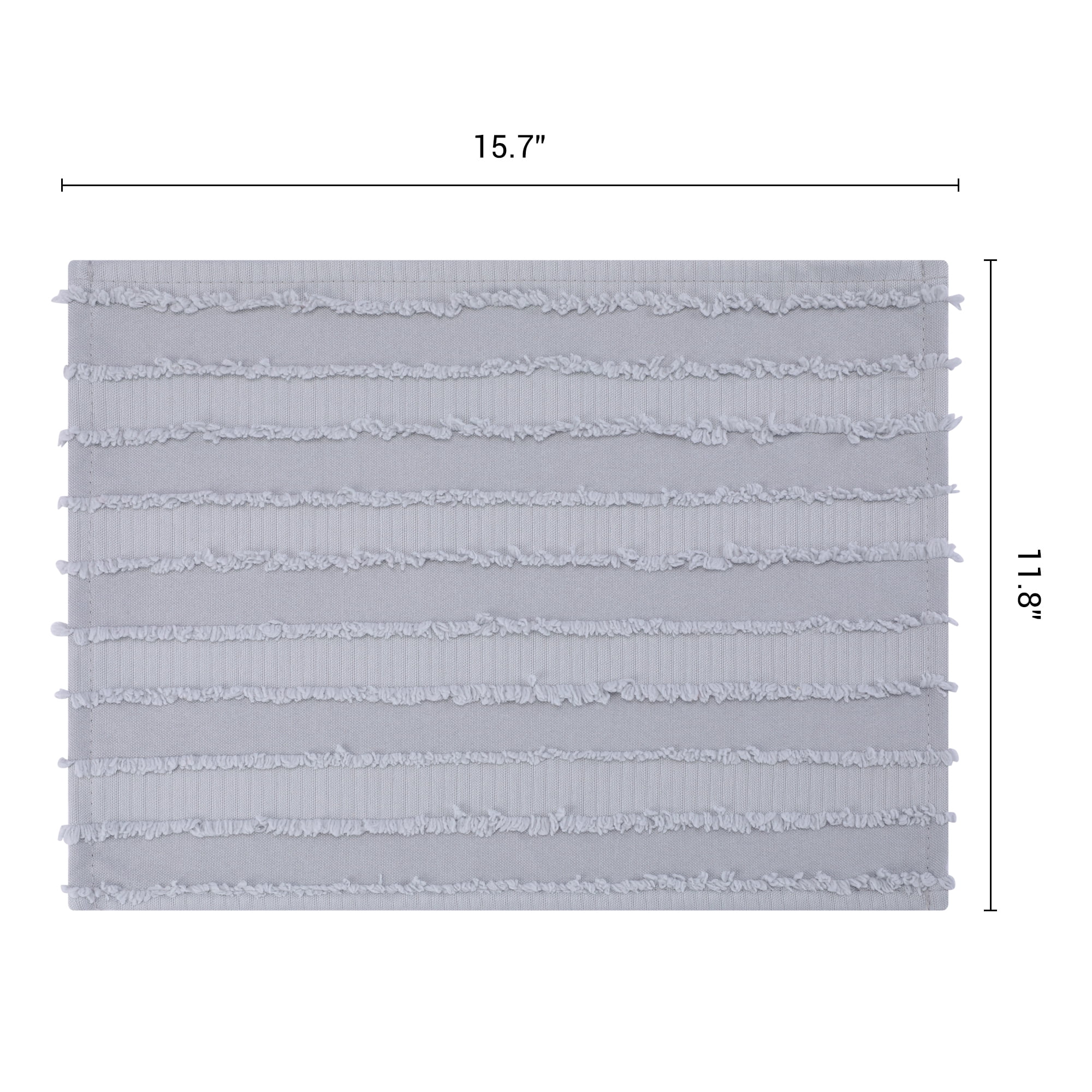 Unique Bargains Rustic Placemats Set of 4 Rectangular Cotton Blend Gray 15.7x11.8inch